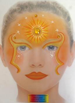 Schminkvorlagen-Kinderschminken-Beispielbild-Sonnengöttin