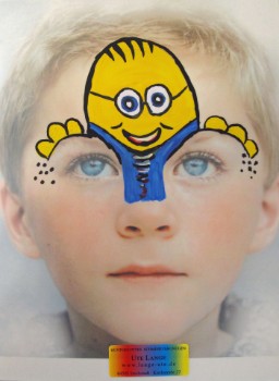 Schminkvorlagen-Kinderschminken-Beispielbild-Minion