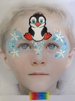 Schminkvorlagen-Kinderschminken-Beispielbild-Pinguin