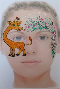 Schminkvorlagen-Kinderschminken-Beispielbild-Giraffe